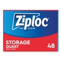 Resealable Bags | Ziploc 351317 1 Quart 1.75 mil. 9.63 in. x 8.5 in. Double Zipper Storage Bags - Clear (9/Carton) image number 6