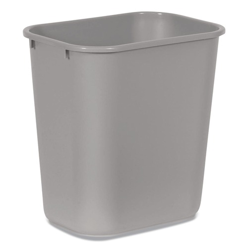 Indoor Waste Receptacles | Rubbermaid Commercial FG295600GRAY 7-Gallon Rectangular Deskside Wastebasket - Gray image number 0