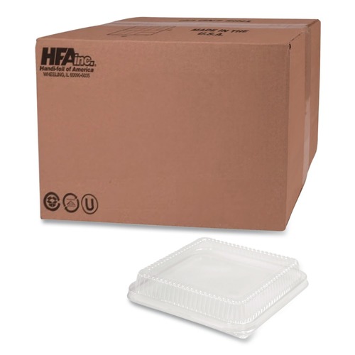Food Containers & Lids | Handi-Foil 4048DL 8.25 in. x 8.25 in. x 1.5 in. Plastic Dome Lid - Clear (500/Carton) image number 0