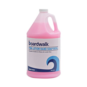 HAND SOAPS | Boardwalk 1807-04-GCE00 1 gal. Mild Cleansing Pink Lotion Hand Soap Refill - Cherry Scent