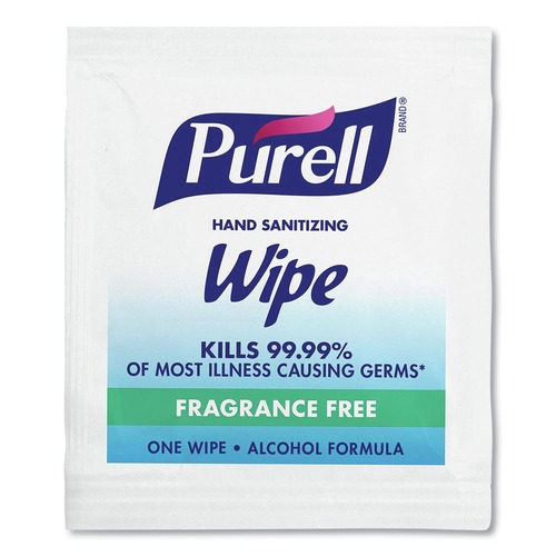 Hand Sanitizing Wipes | PURELL 9021-1M 5 in. x 7 in. Individually Wrapped Unscented Premoistened Sanitizing Hand Wipes - White (1000/Carton) image number 0