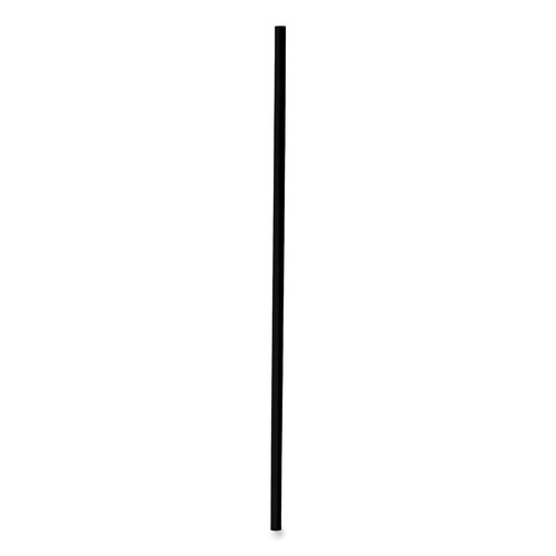 Straws/Stems/Sticks | Boardwalk BWKSTRU525B10 5.25 in. Single Tube Polypropylene Stir-Straws - Black (1000/Pack, 10 Packs/Carton) image number 0