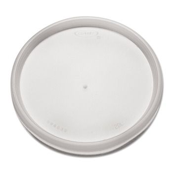 Dart 20JL 6 oz. to 32 oz. Vented Flat Plastic Lids for Foam Cups, Bowls and Containers - Translucent (1000/Carton)