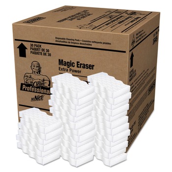 SCOURING PADS AND STICKS | Mr. Clean 16449 Extra Durable 4-3/5 in. x 2-2/5 in. x 7/10 in. Magic Erasers - White (30/Carton)