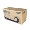 Cutlery Kits | Boardwalk BWK3KITWHPS 3-Piece Mediumweight Fork/Knife/Teaspoon Cutlery Kit - White (250/Carton) image number 0
