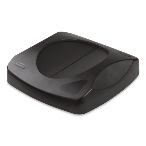 Waste Receptacle Lids | Rubbermaid Commercial FG268988BLA Untouchable 16 in. Square Swing Top Lid - Black image number 0