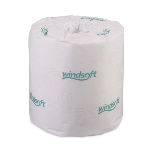 Perforated Roll & Hand Towels | Windsoft WIN2240B 2-Ply Septic Safe Individually Wrapped Rolls Bath Tissue - White (96 Rolls/Carton) image number 0