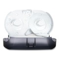 Toilet Tissue Dispensers | San Jamar R4000TBK 9 in. Roll 19 in. x 5.25 in. x 12 in. Twin Jumbo Classic Tissue Dispenser - Transparent Black Pearl image number 2