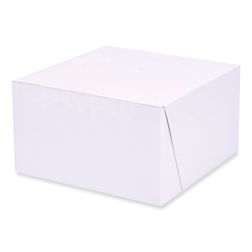 Bakery Boxes & Containers | SCT 1521 7 in. x 7 in. x 4 in. Paper Standard Bakery Boxes - White (250/Carton) image number 0