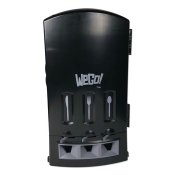 CUTLERY DISPENSERS | Wego 56102200 13.39 in. x 15.75 in. x 23.62 in. Forks/Knives/Spoons Dispenser - Black