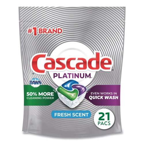 Dishwashing Detergents | Cascade 80720 11.7 oz. Bag ActionPacs - Fresh Scent (5/Carton) image number 0