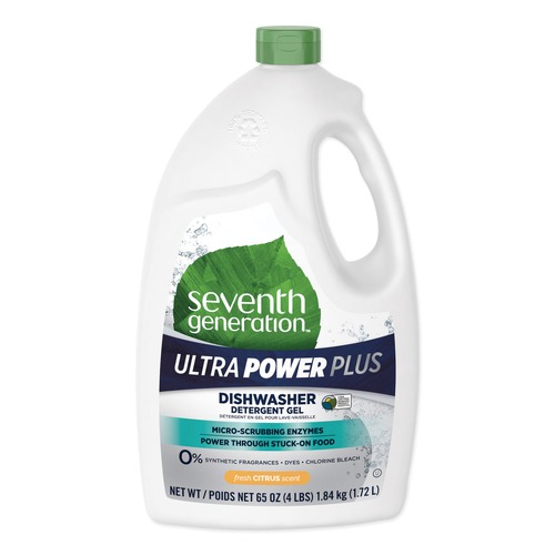 Dishwashing Detergents | Seventh Generation SEV 22929CT Ultra Power Plus 65 oz. Natural Auto Dishwasher Gel - Fresh Citrus (6/Carton) image number 0