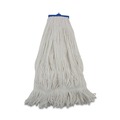 Mop Heads | Boardwalk BWK824R 24 oz. Lie-Flat Rayon Fiber Mop Head - White (12/Carton) image number 0