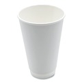 Cups | Boardwalk BWKDW16HCUPPK 16 oz. Double-Walled Paper Hot Cups - White (25/Pack) image number 1