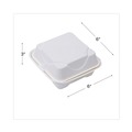Food Containers & Lids | Eco-Products EP-HC6 6 in. x 6 in. x 3 in. Bagasse Hinged Sugarcane Clamshell Containers - White (500/Carton) image number 6