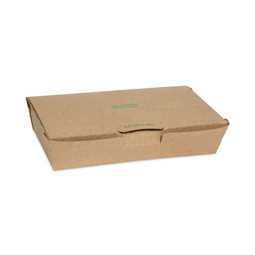 Food Containers & Lids | Pactiv Corp. NOB02KECTE 9 in. x 4.85 in. x 2 in. EarthChoice Tamper Evident OneBox Paper Box - Kraft (100/Carton) image number 0