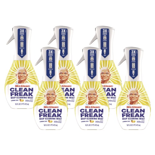 All Purpose Cleaners & Degreasers | Mr. Clean 79129 Clean Freak 16 oz. Spray Bottle Deep Cleaning Mist Multi-Surface Spray - Lemon (6/Carton) image number 0
