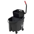 Buckets & Wringers | Rubbermaid Commercial 1863896 35 qt. WaveBrake 2.0 Side-Press Plastic Bucket/Wringer Combos - Black image number 0