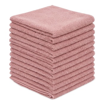 Boardwalk BWK12PINCLOTH 12 in. x 12 in. Microfiber Cloths - Pink (12/Pack)