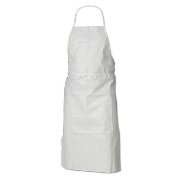 CLEANING CLOTHS AND WIPES | Ansell KCC 44481 28 in. x 40 in. A40 Film Laminate Liquid/Particle Protection Apron - White (100/Carton)