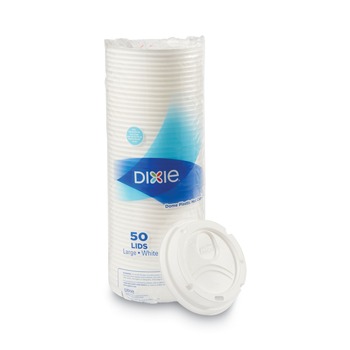 Dixie 9542500DX 12 oz. - 20 oz. WiseSize Cup 10 oz. - 16 oz. PerfecTouch Dome Drink-Thru Lids - White (50/Pack)