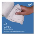 Perforated Roll & Hand Towels | Scott 04460 2-Ply Septic Safe Essential Standard Roll Bathroom Tissue for Business - White (550/Roll) image number 3