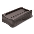 Waste Receptacle Lids | Rubbermaid Commercial FG267360BLA Slim Jim 11.38 in. x 20.5 in. x 5 in. Swing Lid - Black image number 3