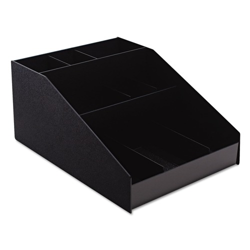 Condiment Organizers | Vertiflex Commercial Grade VFCC-1200 12 in. x 16 in. x 7.5 in. 9 Compartments Horizontal Condiment Organizer - Black image number 0