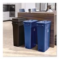 Waste Receptacle Lids | Suncast Commercial TCNLID03BLD 11.87 in. x 20.25 in. x 1.35 in. 23-Gallon Resin Slim Trash Can Paper Recycling Lid - Blue image number 1