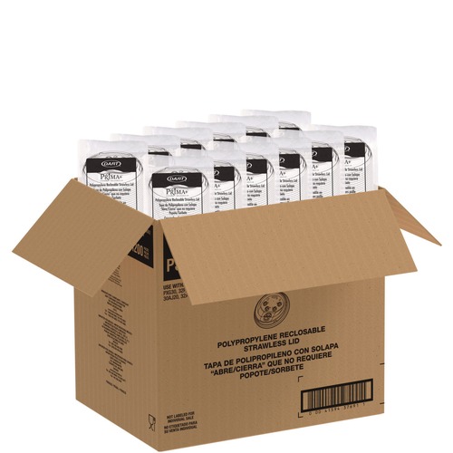 Cup Lids | Dart P3032RSL Prima Strawless Plastic Lids Fits 30 oz. to 32 oz. Cold Cups - Clear (1200/Carton) image number 0