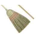 Brooms | Boardwalk BWK926YEA Yucca/Corn Fiber Bristles 55.5 in. Overall Length Parlor Broom - Natural image number 1