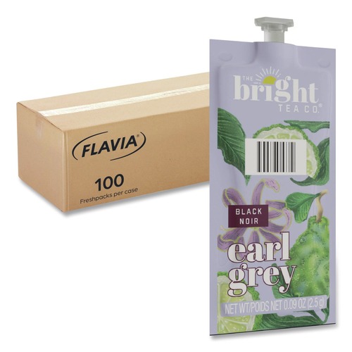 Tea | FLAVIA 48026 0.09 oz. Pouch The Bright Tea Co. Freshpack - Earl Gray (100/Carton) image number 0