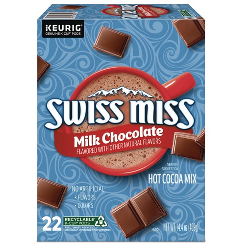 Coffee - Caffeinated | Swiss Miss 5000345150 Hot Cocoa K-Cups - Milk Chocolate (22/Box) image number 0
