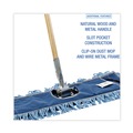 Floor Dusters & Accessories | Boardwalk BWKHL245BSPC 24 in. x 5 in. Synthetic Head 60 in. Wood/Metal Handle Dry Mopping Kit - Blue Head/Natural Handle (1-Kit) image number 3