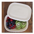 Food Containers & Lids | World Centric CTLSCU3LF 8.9 in. x 6.9 in. x 0.4 in. Paper Fiber Lids for Fiber Containers - Natural (400/Carton) image number 6