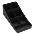 Condiment Organizers | Mind Reader COMP7BLK 7.75 in. x 16 in. x 5.25 in. 7-Compartment Trove Coffee Condiment Organizer - Black image number 2