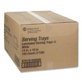 Aluminum Pans & Lids | Pactiv Corp. BTK101360000 18 in. x 14 in. Laminated Foam Serving Tray - White (100/Carton) image number 3