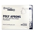 Aprons & Bibs | AmerCareRoyal RPA20HW 28 in. x 46 in. 1.77 mil Heavyweight Poly Aprons - One Size Fits All, White (500/Carton) image number 3