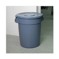 Waste Receptacle Lids | Boardwalk 1868182 Plastic Round Flat-Top Lid for 32 gal. Waste Receptacles - Gray image number 5