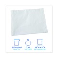 Low-Density Trash Bags | Boardwalk H7658EWK 38 in. x 58 in. 60 gal. 0.7 mil Linear Low Density Industrial Can Liners - White (100/Carton) image number 5