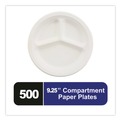 Plates | Chinet 21228 9.25 in. Dia 3-Compartment Paper Plate - White (500/Carton) image number 5