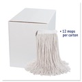 Mop Heads | Boardwalk BWK224CCT 24 oz. Cotton Premium Cut-End Wet Mop Heads - White (12/Carton) image number 5