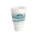 Cups | Dart 32AJ32H 32 oz. J Cup Insulated Foam Pedestal Cups - Teal/White (25/Sleeve, 20 Sleeves/Carton) image number 0
