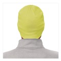 Head & Face Protection | Ergodyne 16813 N-Ferno 6812 One Size Fits Most Rib Knit Beanie - Lime image number 3