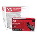 Food Service Disposable & Single Use Gloves | Ammex BX348100 9.5 in. Long 3 mil Powder-Free Industrial Nitrile Gloves - X-Large/Black (1000/Carton) image number 0