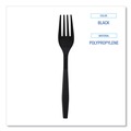 Disposable Forks | Boardwalk BWKFORKHWPPBIW Heavyweight Wrapped Polypropylene Fork Cutlery - Black (1000/Carton) image number 6