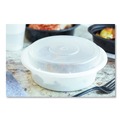 Food Containers & Lids | Pactiv Corp. NC718 Newspring VERSAtainer 6 in. x 6 in. x 1.5 in. 16 oz. Plastic Microwavable Containers - Round White/Clear (150/Carton) image number 1