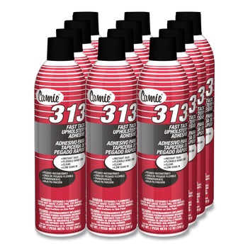 ADHESIVES GLUES | Camie CA313 12 oz. Aerosol Spray 313 Fast Tack Upholstery Adhesive - Dries Clear (12/Carton)