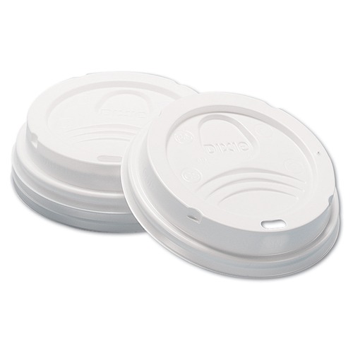 Cup Lids | Dixie D9538 8 oz. Dome Hot Drink Lids - White (1000/Carton) image number 0