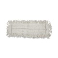 Mop Heads | Boardwalk BWK1624 24 in. x 5 in. Disposable Cotton/Synthetic Cut End Dust Mop Head - White image number 0
